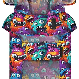 Дощовик-накидка з капюшоном для собак WAUDOG Clothes, малюнок "Зубасті монстри", M, А 40-43 см, B 52-62 см, С 33-42 см - мініатюра 4