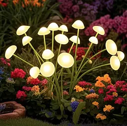 Садовий сонячний світильник у формі грибів Sunlamp 2 шт, ww, 10 LED, 70 см, водонепроникний