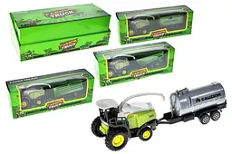 Іграшковий комбайн із причепом металевий Farm Truck 955-144, р.42,5x18x14,5 см YG Toys