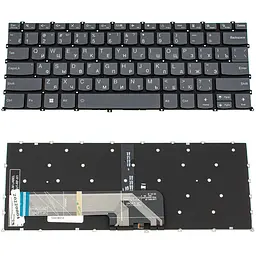 Клавіатура для ноутбука LENOVO (IdeaPad: 5-14 series), rus, onyx black, без кадру, підсвічування клавіш