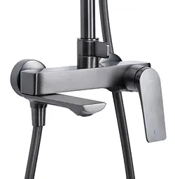 Душова система універсальна Qtap Vlasta New Gunmetal Black PVD з виливом QTVLA111GMB45651 - мініатюра 3