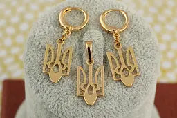 Набір Xuping Jewelry герб-тризуб без ланцюга золотистий