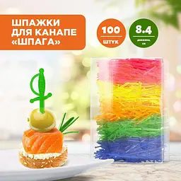 Шпажки для канапе піки пластикові 8.4 см (набір зі 100 шт.), Kitchen Master 86119 - мініатюра 1