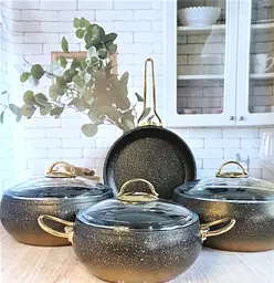 Набір посуду O.M.S. Collection 3023 gold 7 предметів