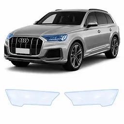 Антигравійна захисна бронеплівка за лекалами для Audi Q7 4M facelift 2020-2024 - оптика (фари та ПТФ)