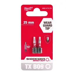 Біта SHOCKWAVE MILWAUKEE, TX BO9, 25мм, (2 шт) - мініатюра 2
