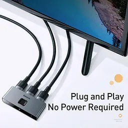 HDXiaomi-разветвитель Baseus Matrix HDXiaomi Splitter 2-in-1 or 1-in-2 Space CAHUB-BC0G Grey - мініатюра 8