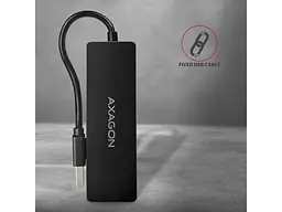 Мультипортовий адаптер AXAGON SuperSpeed Slim USB-A Black (HUE-G1A) - мініатюра 5