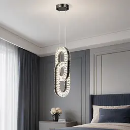Підвісна LED-люстра Artlight 7709/2A-BK із трьома переплетеними кришталевими контурами в темному хромі - мініатюра 2