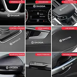 Наліпка з логотипом Skoda метал, на клейкій стрічці 1шт (універсальна) - мініатюра 3