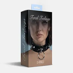 Нашийник для фіксації Feral Feelings - D-Rings Black - мініатюра 2