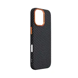 Чохол ArmorStandart LikeCarbon2 SE MagCase для Apple iPhone 17 Black Orange - мініатюра 3