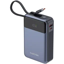 Батарея універсальна Canyon 20000mAh OnPower 600 PD/65W built-in cable Dark Grey (CNS-CPB600DG) - мініатюра 6
