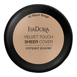 Компактна пудра для обличчя IsaDora Velvet Touch Sheer Cover Compact Powder, відтінок 46 (Warm Beige), вага 10 г (551377) - мініатюра 2