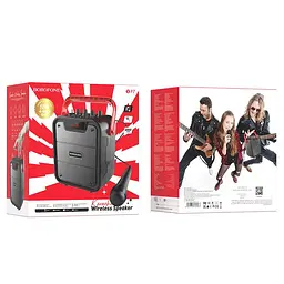Портативна акустика Borofone BP7 Cool karaoke BT speaker 10W караоке з мікрофоном бездротова чорна - мініатюра 8