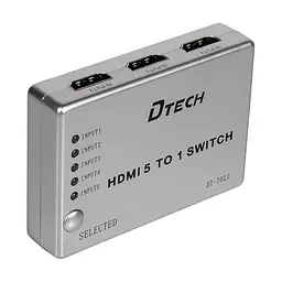 Комутатор 4K@30Hz HDMI 5x1 Dtech DT-7021 (MS) (74-00135) - мініатюра 8