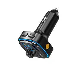 ФМ-модулятор XO BCC08 MP3 5V/3.1A Car Charger with Ambient Light Чорний - мініатюра 5