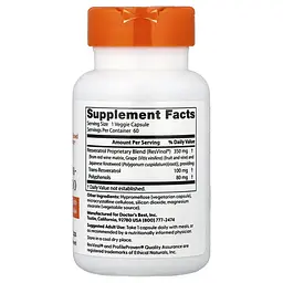 Ресвератрол Trans-Resveratrol 100 with ResVinol 100 mg 60 капсул Doctor's Best vit0005014 - мініатюра 2
