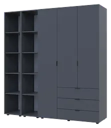 Комплект Doros Гелар з 2 Етажерками Графіт 3 ДСП 192.6х49.5х203.4 (42005060) - мініатюра 3