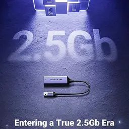 Перехідник USB 3.0 Type-A --> Ethernet RJ45 2.5Gb CM648 Ugreen чорний - мініатюра 2