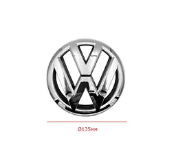 Емблема Volkswagen Jetta 6 2010 -2014г Хром об'ємна 130 мм (OEM: 5C6 853 601, 5C6853601, 5C6853630DLIP, 5C6853601ULM) - мініатюра 2