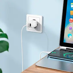 Адаптер мережевий HOCO Type-C Cable Maker dual port charger set N25 набір чорний 2USB - мініатюра 5