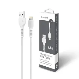 Дата кабель USB 2.0 AM to Lightning 1.2m AL-CBCOLOR-L1WT White ACCLAB (1283126518225) - миниатюра 6