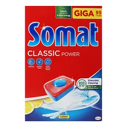 Набір Somat таблетки для посудомийної машини Lemon Classic power 95 шт. + сіль для посудомийних машин Потрійна дія 1.5 кг - мініатюра 2