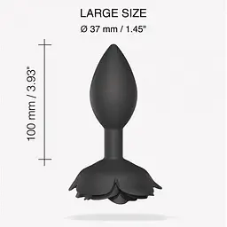 Силіконова анальна пробка Love To Love Open Roses L size Black Onyx - мініатюра 3
