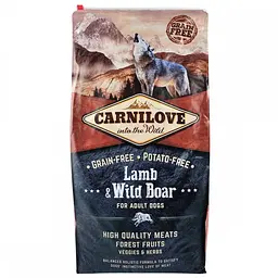 Сухий корм Carnilove Adult Lamb & WildBoar 12 кг з ягням та диким кабаном для дорослих собак усіх порід - мініатюра 3