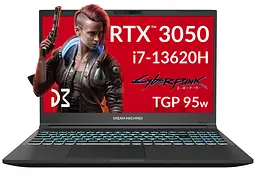 Dream Machines Ноутбук Dream Machines RG3050-15 15.6FHD IPS, Intel i7-13620H, 32GB, F1TB, NVD3050-4, DOS, чорний