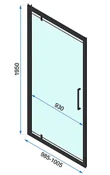 Душова кабіна Rea Rapid Swing 100x100 black REA-K6423 + REA-K6410, Чорний матовий, Універсальна, прозрачний, Чорний матовий - мініатюра 6