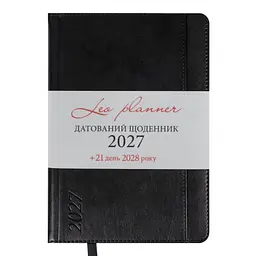 Діловий блокнот Leo Planner твердий А5 датований 2027 Legacy 252735 368 аркушів чорний