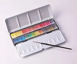 Набір акварельних фарб Sennelier L'Aquarelle, 24 кольори, метал + 1 пензлик