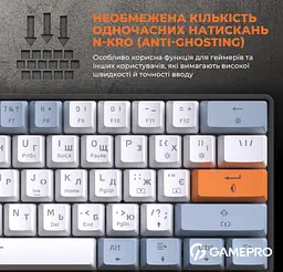 Механічна ігрова клавіатура GamePro GPMK-130R Black USB Hot-Swap Outemu Red Switch - мініатюра 13