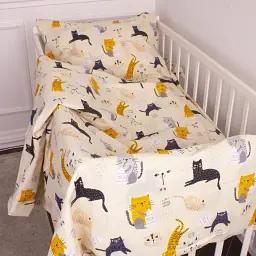 Простирадло MirSon Бязь 20-0021 Cats 180x220 см (2200010283365) - мініатюра 2