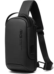 Однолямковий рюкзак через плече Bange BG-7221 7л Сумка-слінг з USB-роз'ємом Black (19374)