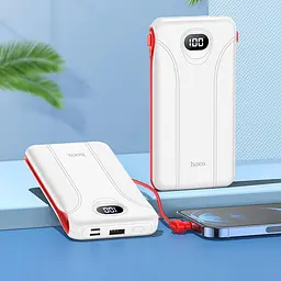 Портативна батарея Power Bank Hoco Borealis з вбудованим кабелем 10000mAh цифровий LED дисплей J71 - мініатюра 5