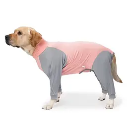 Піжама/попона для собак MOFESIPI Recovery Suit Pink&Grey