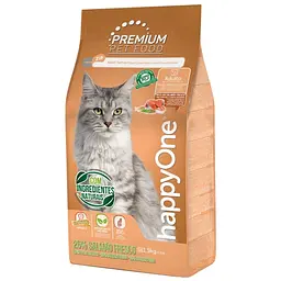 Сухой корм для взрослых кошек happyOne Premium Adult Cat Fresh Salmon со свежим лососем 1.5 кг