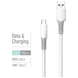 Дата кабель USB 2.0 AM to USB-C 1.0m 3A liquid silicone white ColorWay (CW-CBUC093-WT) - мініатюра 5