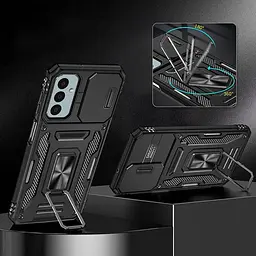Ударостійкий чохол Camshield Army Ring для Samsung Galaxy S25 FE Чорний / Black - мініатюра 3
