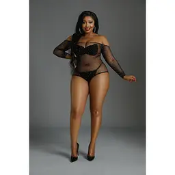 Боді Moonlight Model 09 Black Plus size - мініатюра 3