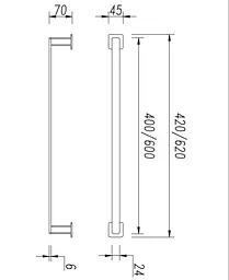 Тримач для рушників Omnires Nelson black mat (NL80214BL) - мініатюра 3