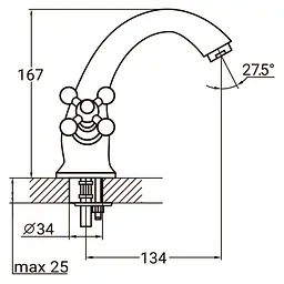 Змішувач для раковини Aquatica PL-2A155C 9777000 - мініатюра 2