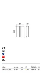 Бра вуличне BREDA AP LED 12W IP54 DG 4000K (5.1.2) Redo 90024 - мініатюра 3