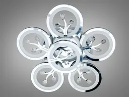 Стельовий LED-світильник «Квіткове сяйво» Diasha 8135/5+1HR — 95 Вт, диммер, пульт, 6 світлових кілець - мініатюра 5