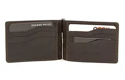 Чоловічий шкіряний затискач для грошей GRANDE PELLE 12х8х1 см acs0024460 - мініатюра 2