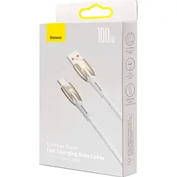 Кабель Baseus Glimmer Series USB-А to USB-C 100W 1m White (CADH000402) [106121] - мініатюра 7