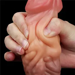 Фалоімітатор Dual-Layered Silicone Nature Cock 7.0'' 18 см коричневий - мініатюра 9